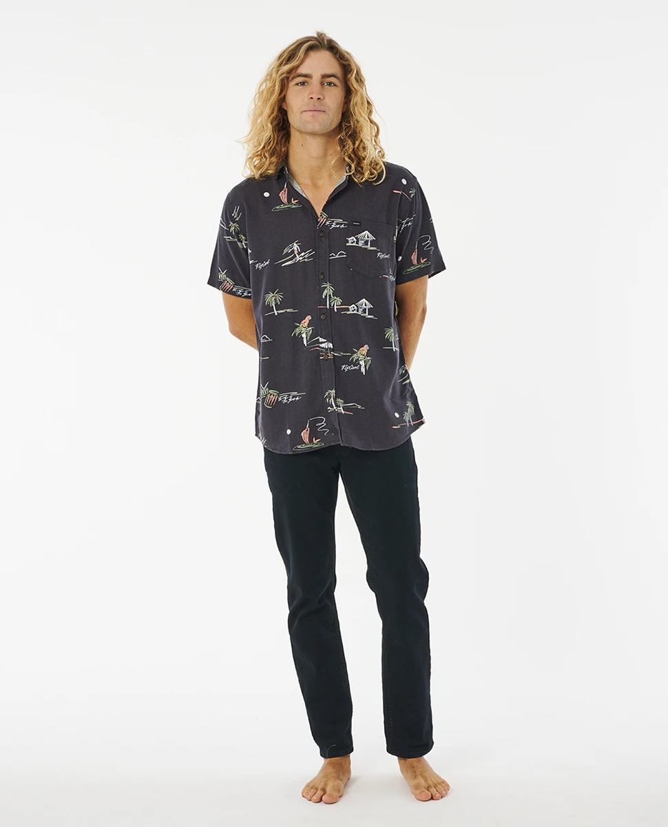 Ripcurl Chemise Manches Courtes Rip Curl PARTY PACK S/S SHIRT - Washed Black 3 Ripcurl Chemise Manches Courtes Rip Curl PARTY PACK S/S SHIRT - Washed Black