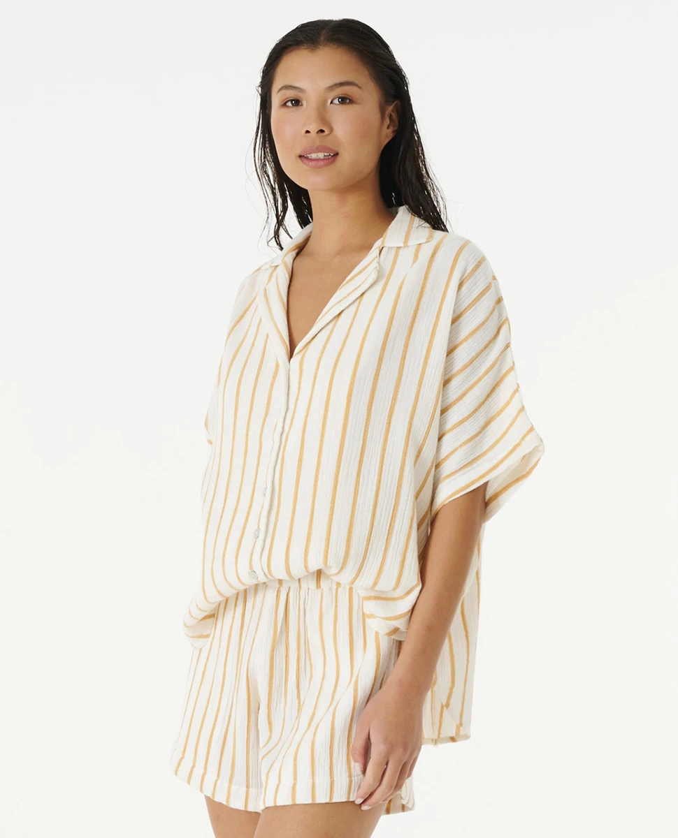 Chemise à Manches Coutes Ripcurl Premium Surf Stripe - Gold 4 Chemise à Manches Coutes Ripcurl Premium Surf Stripe - Gold – Image 2