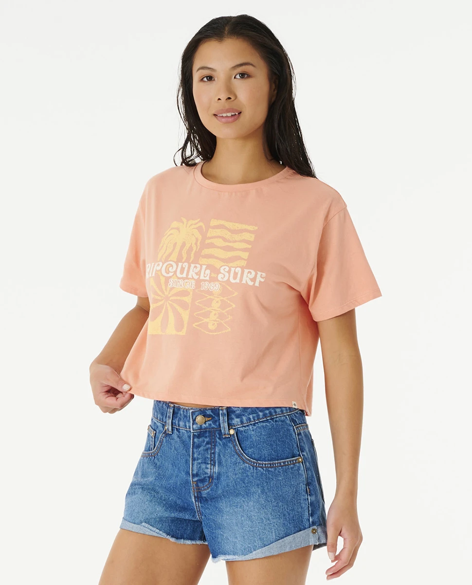 Ripcurl T-shirt Court à Manches Courtes Rip Curl Always Summer - Light Coral 4 Ripcurl T-shirt Court à Manches Courtes Rip Curl Always Summer - Light Coral – Image 2
