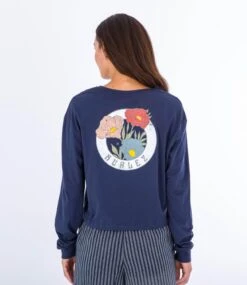 T-shirt Manche Longue Hurley Anna Washed - Mood Indigo -SeaRide ANNA WASHED CROPPED BOYFRIEND LS TEE 0 263286 2