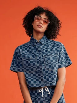 Chemise En Jean Pour Femme Roxy Blue Wave Club Printed - Mood Indigo