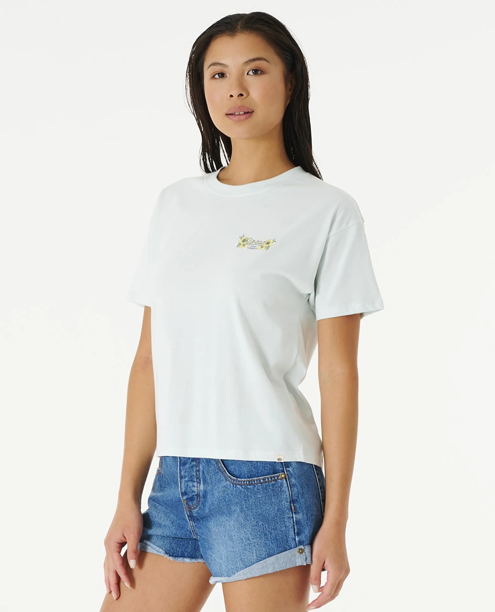 Ripcurl T-shirt à Manches Courtes Rip Curl Hula Surfer Coupe Relax - Light Blue 4 Ripcurl T-shirt à Manches Courtes Rip Curl Hula Surfer Coupe Relax - Light Blue – Image 2