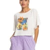 Haut Roxy Crop Top Oversize Pour Femme Tiki And Surf - Snow White