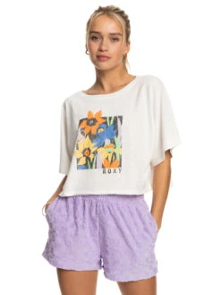 Haut Roxy Crop Top Oversize Pour Femme Tiki And Surf - Snow White