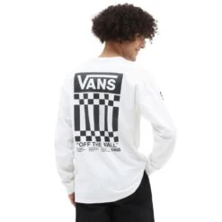 T-SHIRT VANS À MANCHES LONGUES OFF THE WALL CHECK GRAPHIC - WHITE -SeaRide OFF THE WALL CHECK GRAPHIC LS TEE 0 262502 1