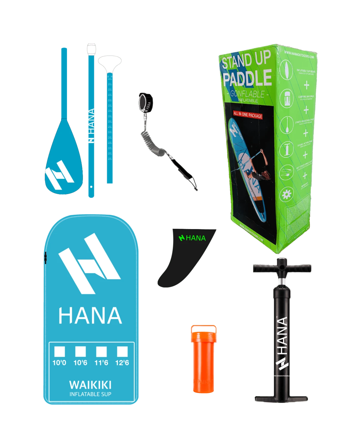 PACK Paddle HANA WAIKIKI Premium 12'6 - Searide 4 PACK Paddle HANA WAIKIKI Premium 12'6 - Searide – Image 2