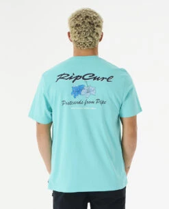 Ripcurl T-shirt Rip Curl POSTCARDS HIBISCUS TEE - Aqua -SeaRide POSTCARDS HIBISCUS TEE 0 258659 1