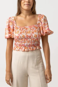 Top Rhythm ROSA FLORAL SMOCKED - Rose -SeaRide ROSA FLORAL SMOCKED TOP 0 273828 1