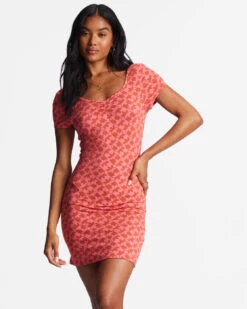 Robe Près Du Corps Billabong GIRL IN THE SUN - CORAL CRUSH
