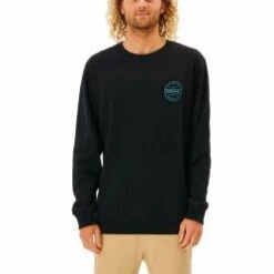 Ripcurl Sweat à Col Rond Rip Curl RE ENTRY CREW - Noir