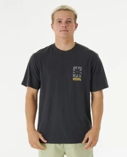 Ripcurl T-shirt à Manches Courtes Rip Curl Salt Water Culture Block Out - Washed Black