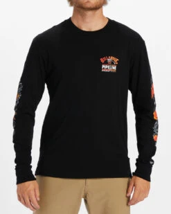 T-shirt Manches Longues Billabong Pipeline Floral - BLACK