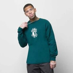 T-shirt Manches Longues Vans SHADOW V LS TEE - Deep Teal