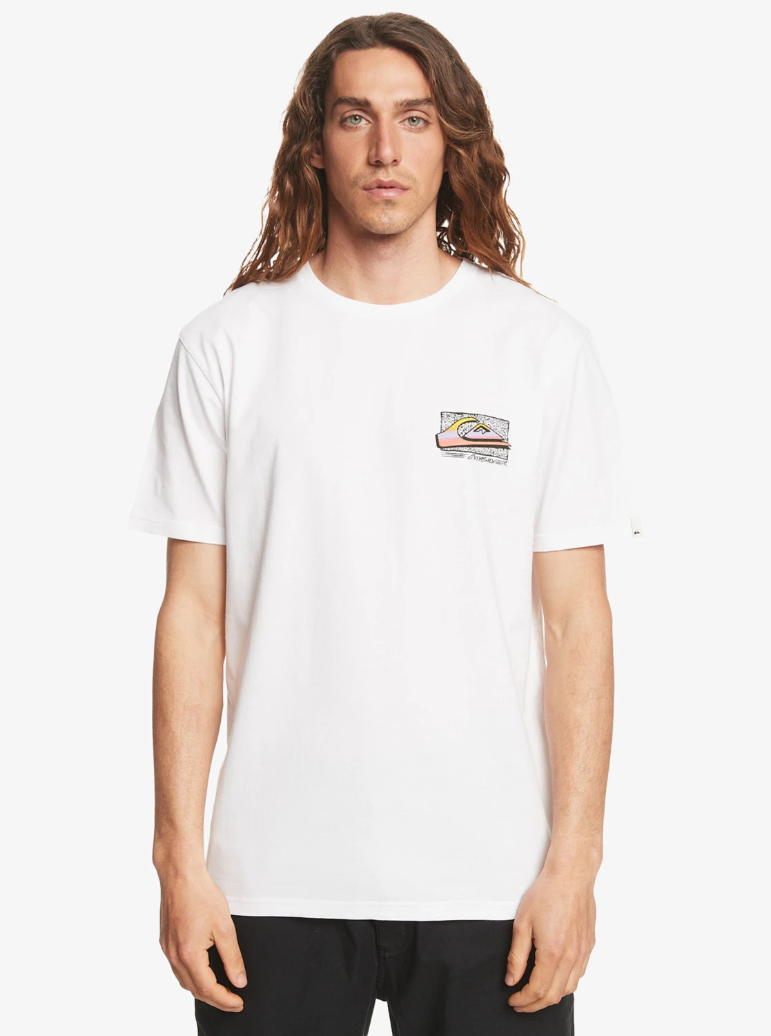 T-shirt Pour Homme Quiksilver Retro Fade - White 3 T-shirt Pour Homme Quiksilver Retro Fade - White
