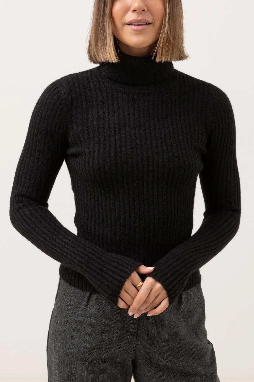 Tricot à Col Roulé Rhythm BROOKLYN ROLL NECK KNIT - Noir 3 Tricot à Col Roulé Rhythm BROOKLYN ROLL NECK KNIT - Noir